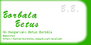 borbala betus business card